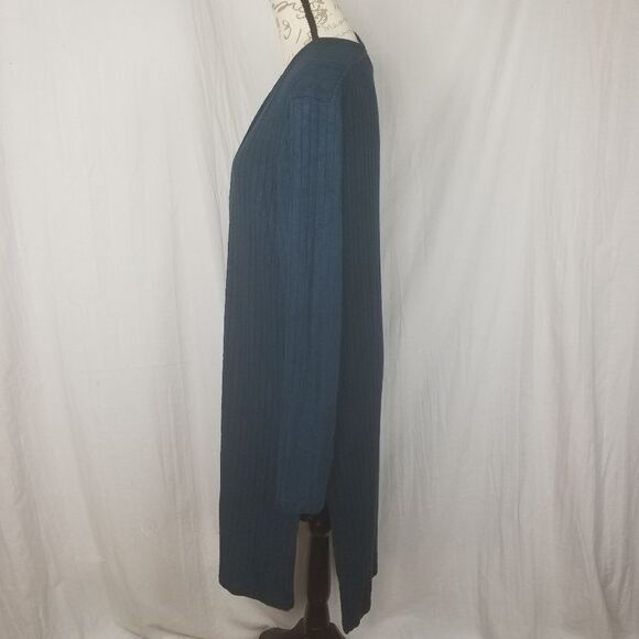 Bobeau Open Front Dark Teal Long Cardigan - Picture 7 of 8